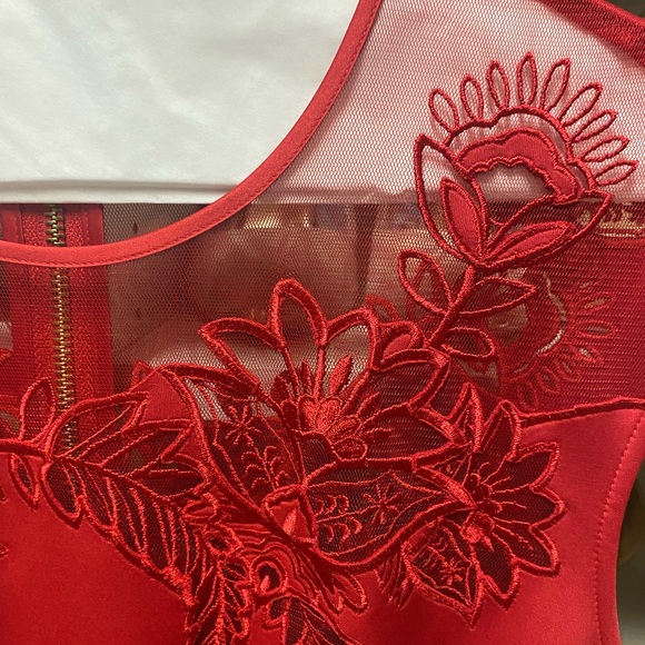 TED BAKER LONDON | Dollii Red Skater Dress - Picture 3 of 14